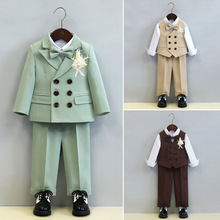 秋冬儿童西装套装男童帅气花童礼服钢琴演出服主持人小西服外套男