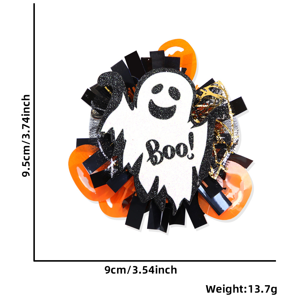 Polvo brillante fácil de tirar de regalos de Halloween fantasma esqueleto placa de identificación de fichaje multifuncional giratorio fácil de tirar