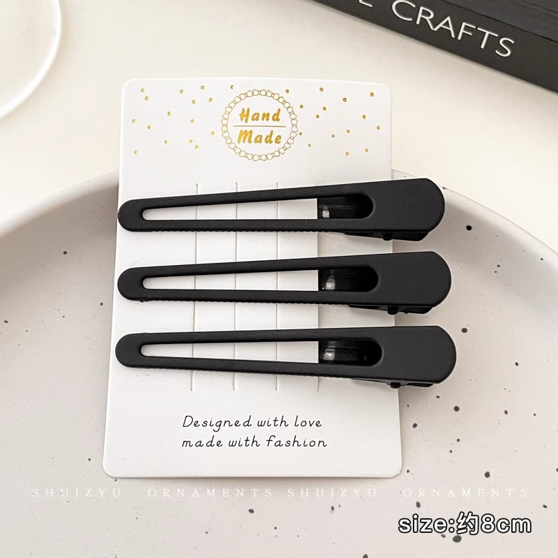 Pinza de pelo grande negro accesorios para el cabello horquilla de gama alta simple de las mujeres frente lado del cabello roto flequillo clip horquilla tocado