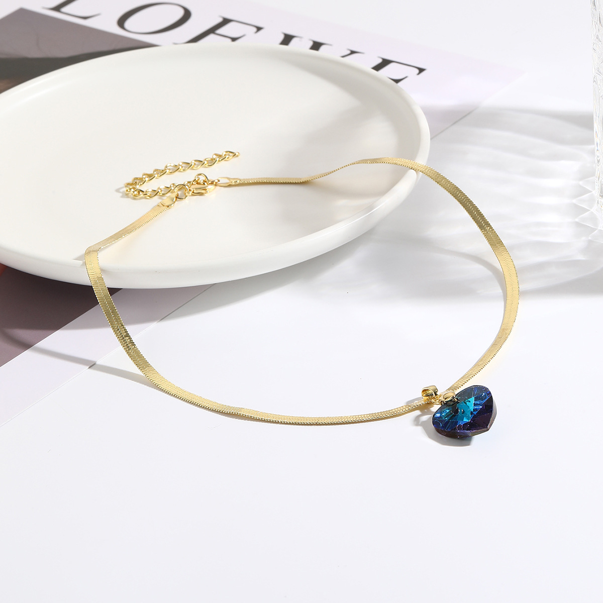 10g Weight Jewelry Set Classification Earrings + Necklace Quantity Holiday, Date Occasion Artificial Crystal, Alloy Material Heart Shape, Rectangle Pattern Women's Gender Simple Style Style Simple Style Heart Shape Rectangle Artificial Crystal Alloy Women's Jewelry Set 6