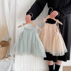 女の子insサスペンダースカート女の子2025夏新型韓国版子供甘いプリンセススカート