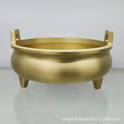 黄铜香炉家用室内线香熏香香炉 创意三足复古鼎形香薰炉厂家批发|ru