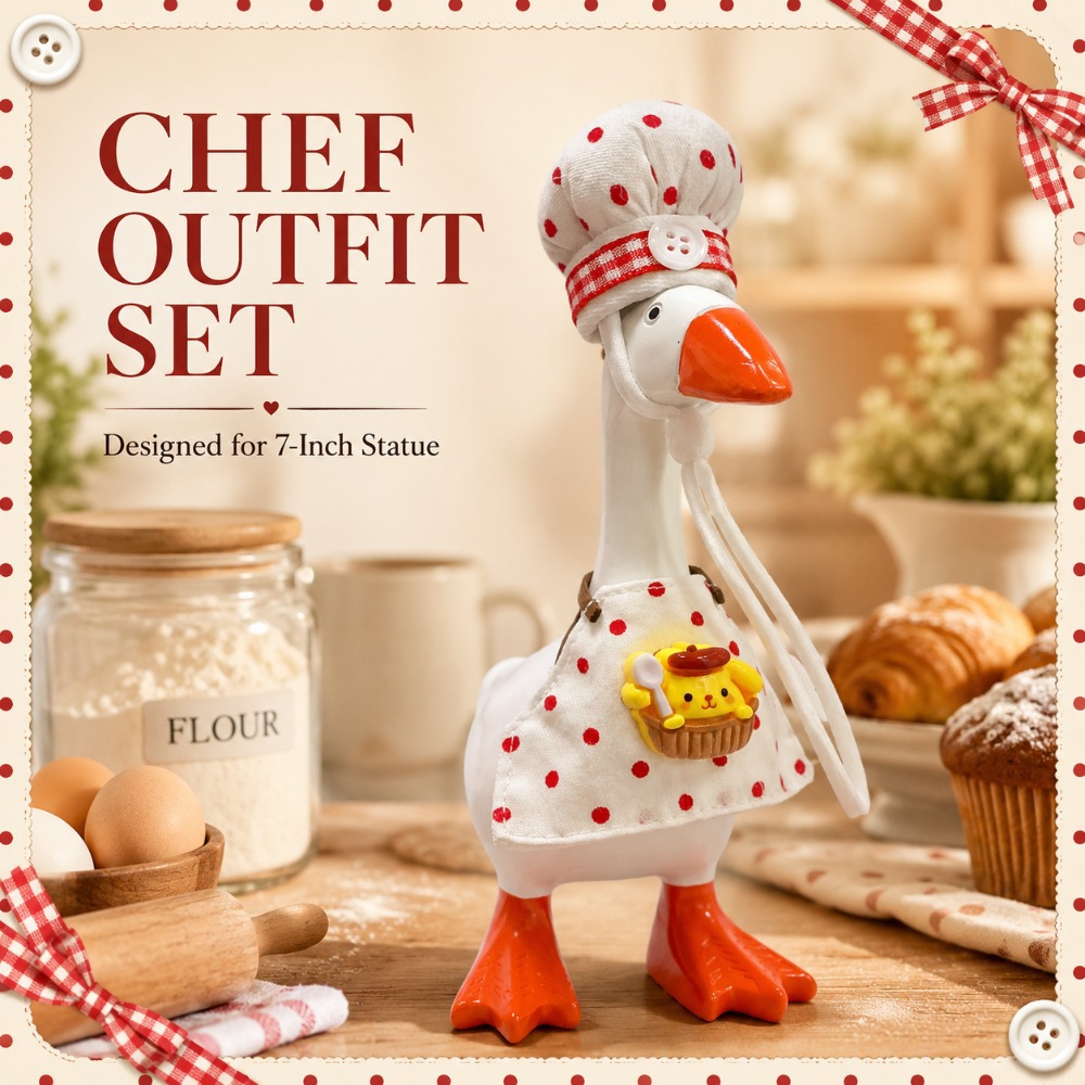 7-Inch Mini Goose Hand-Knitted Cable Sweater & Beanie Set