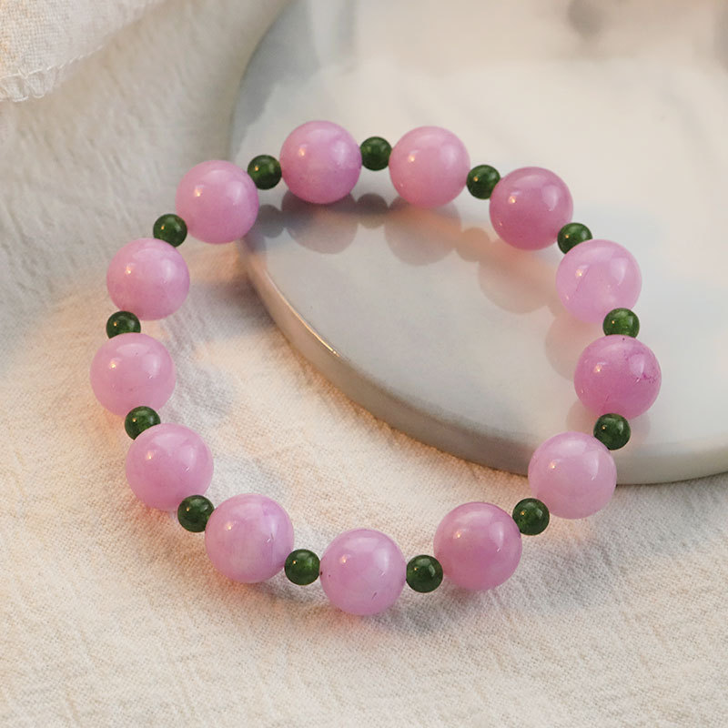 Hecho a mano de púrpura de piedra natural de doble color pulsera nueva exquisita estilo chino versátil pulsera de alta sensación de cuentas joyas diy