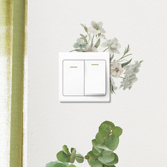 New fun-kg52 fresh white magnolia switch sticker living room entryway home decoration wall sticker paper wholesale