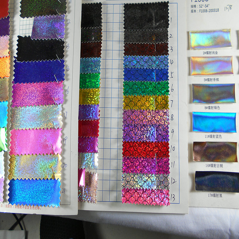 金属贴膜迷彩皮革 幻彩镭射点 七彩蛇纹PU人造革包装鞋材手袋面料