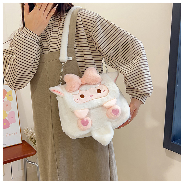Cartoon bag, little lamb backpack, penguin doll bag, cute girl, school JK versatile backpack, ins Japanese schoolbag undefined