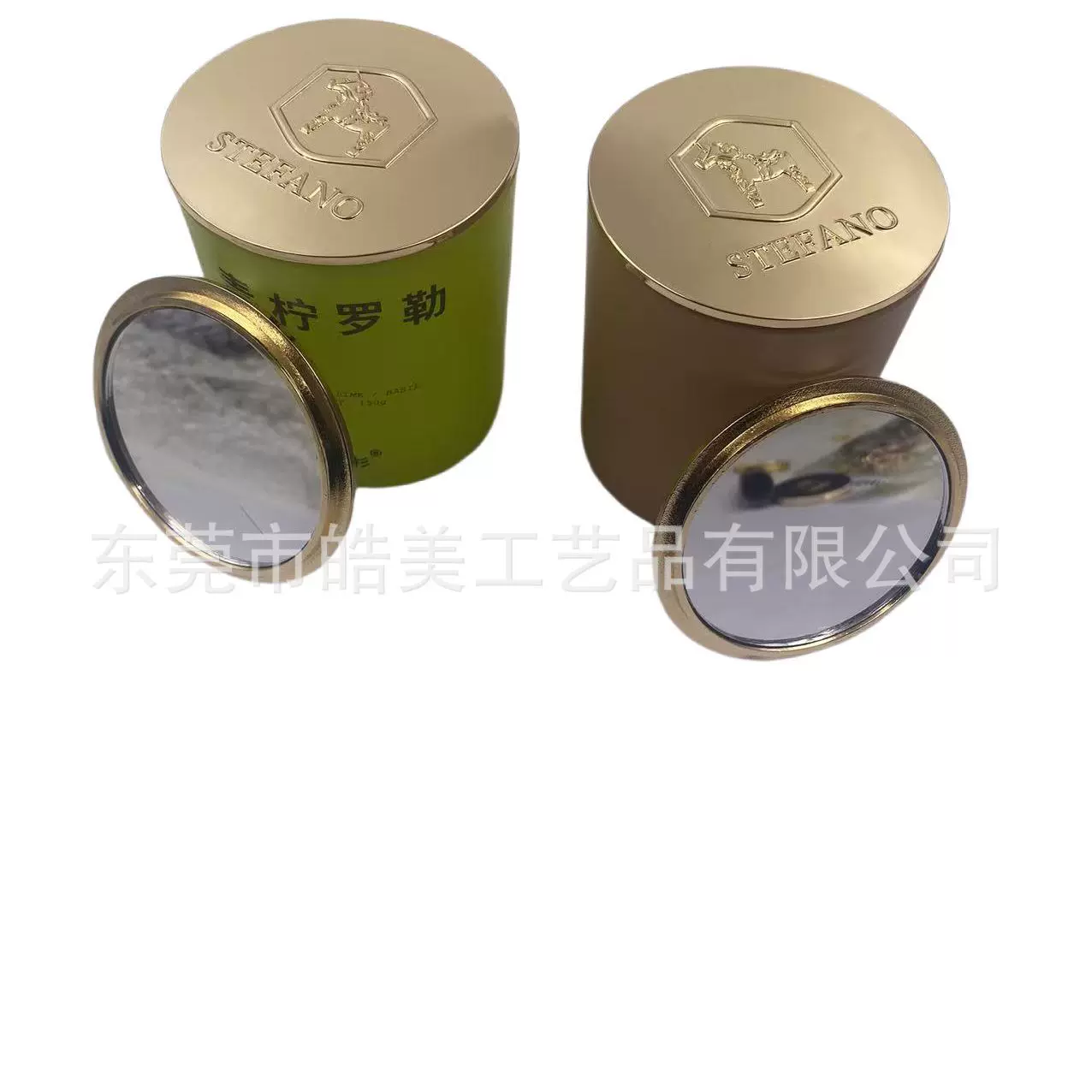 镜子香薰盖带镜子蜡烛盖凸起LOGO合金盖5060708090金属盖