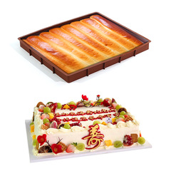 Proudly Made DIY Cake Mold with Multiple Sizes, Coffee Brown Baking Mat Silicone Mold, Household Baking Tray, Cross-border Special Supply