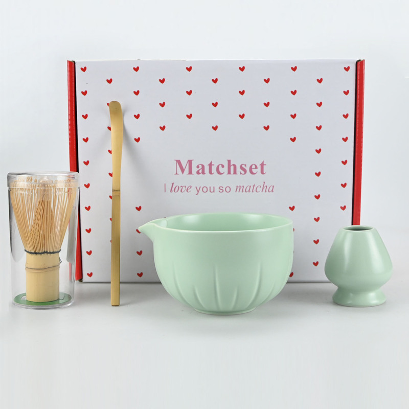 Matcha Set Rustic Tea Tools Ceramic Matcha Bowl Tea Whisk Set Japanese Tea Bowl Matcha Powder Stirrer