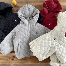 儿童棉衣 2025冬季新款男童女童宝宝小马刺绣连帽棉衣织里童装