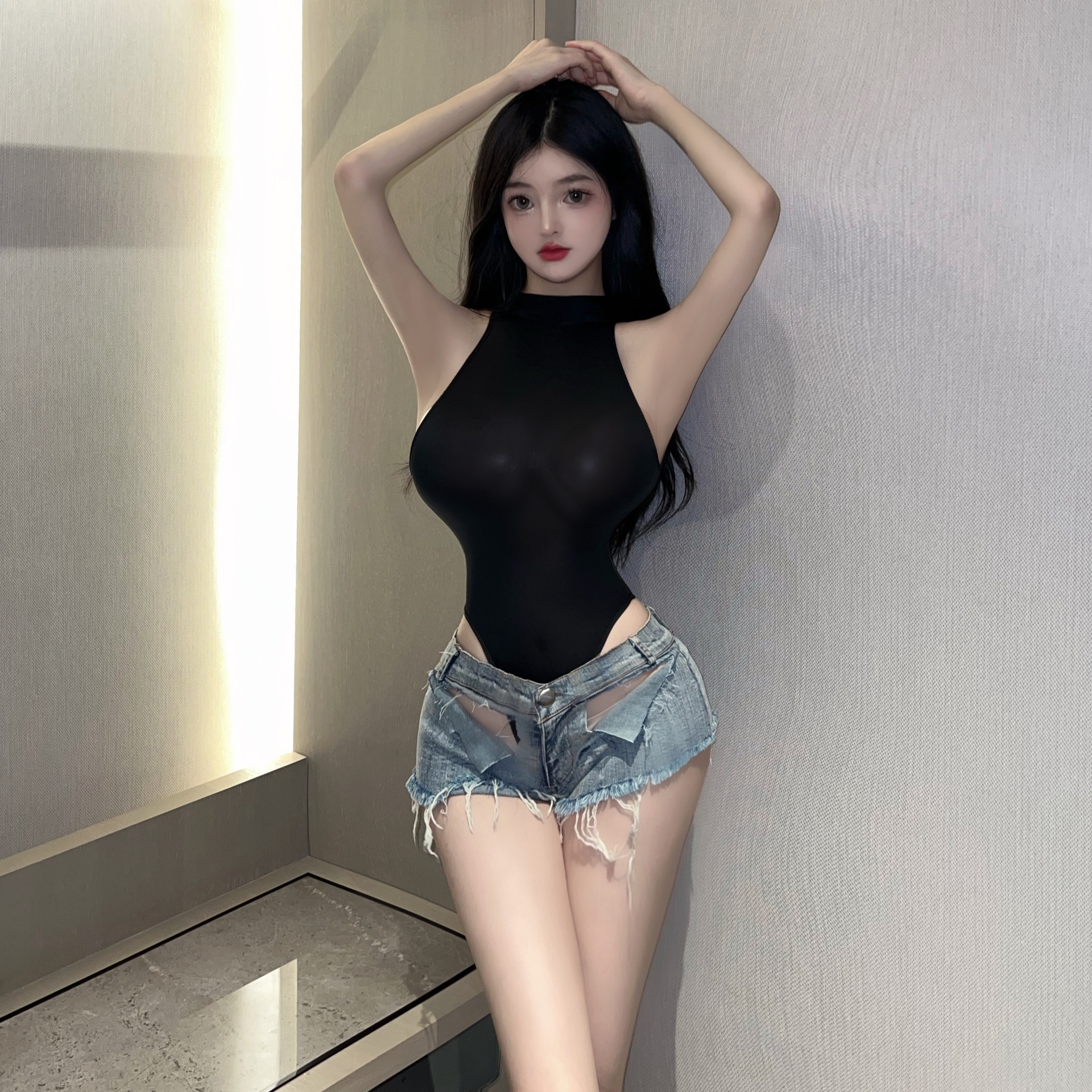 One-piece sexy sexy lingerie dead water uniform temptation swimsuit campus small chest passion open uniform one generation