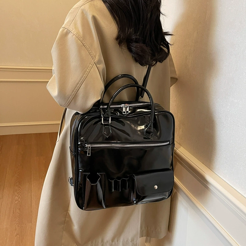 Capacious backpack, handheld bag, trend of season