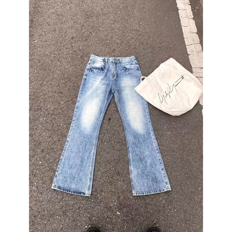 Bringstylish Denim Bell-Bottom Pants for Men and Women, Vintage Fashion, Loose Wide-Leg, Color-Blocking Retro