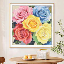 十字绣厂家抖音快手小红书一件代发2025新款线绣客厅刺绣植物花卉