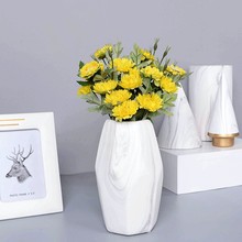 轻奢描金几何陶瓷花瓶大理石纹理金边陶瓷盆栽家居装饰品插花摆件