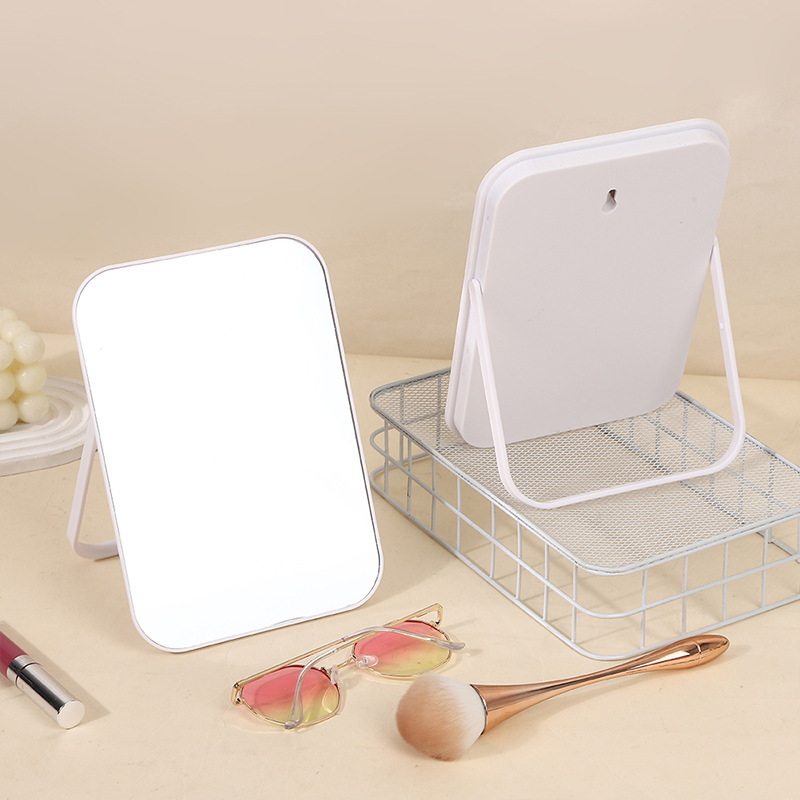Espejo de escritorio rectangular para estudiantes portátiles dormitorio de escritorio de doble propósito espejo de maquillaje plegable HD espejo de escritorio espejo de escritorio