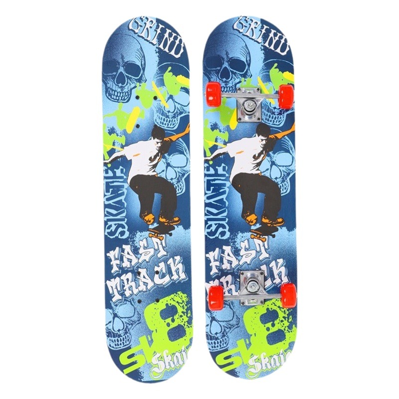 Factory Direct Supply Children's Four-Wheel Skateboard Youth Boys and Girls Double Kickboard 2406/2808/3108 Beginner Skateboard