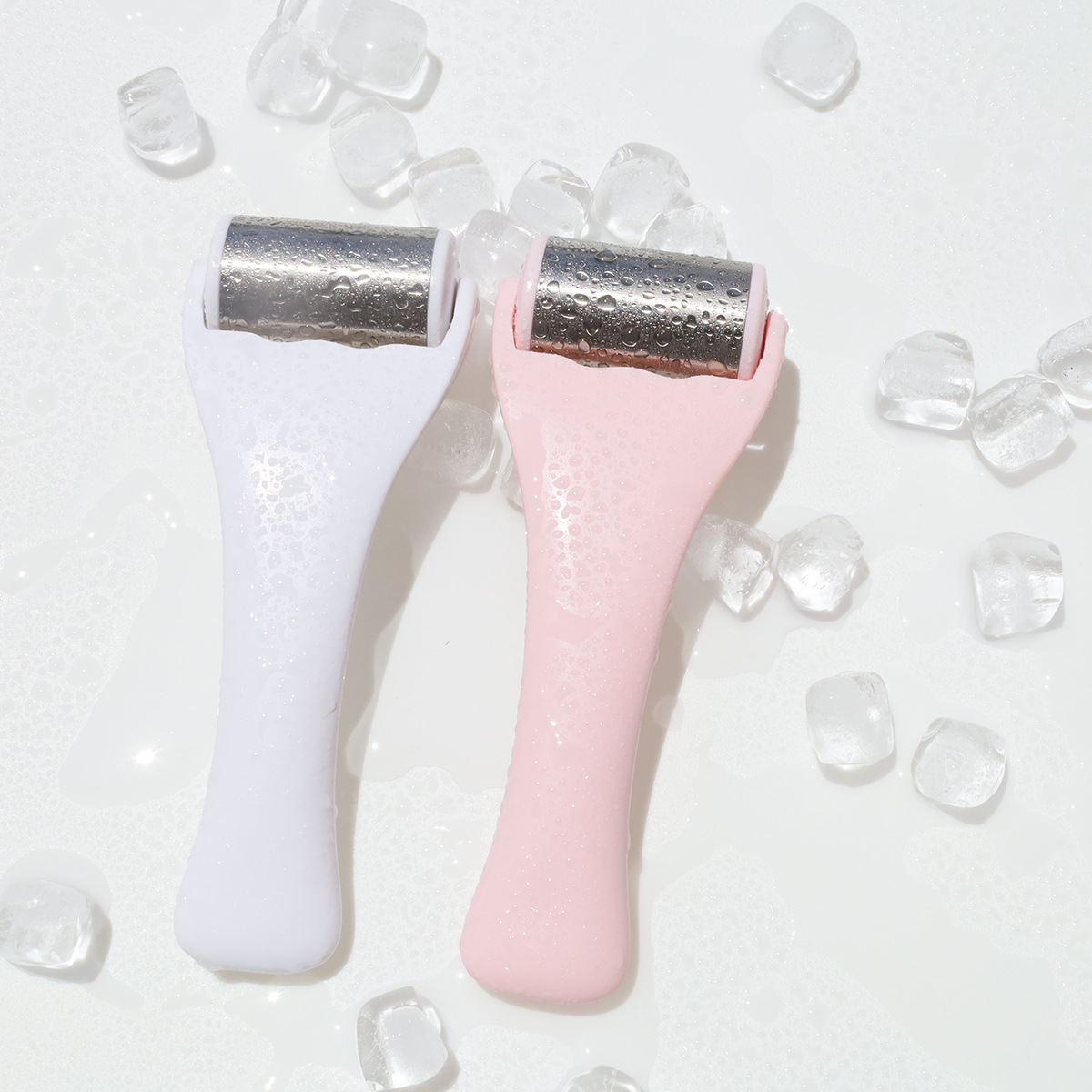 Herramientas de cuidado de masaje facial de acero inoxidable rodillos de hielo facial de masaje de estiramiento de masaje de compresión en frío rodillos de hielo musculares