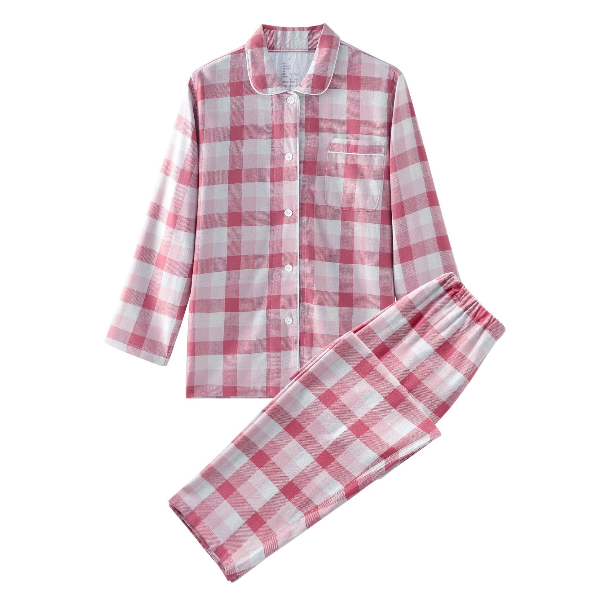 Women's peach grid/flannel