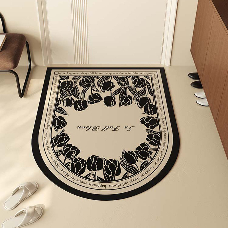 輕奢復古家用入戶門墊進門防水防油防滑墊玄關可擦免洗皮革地墊