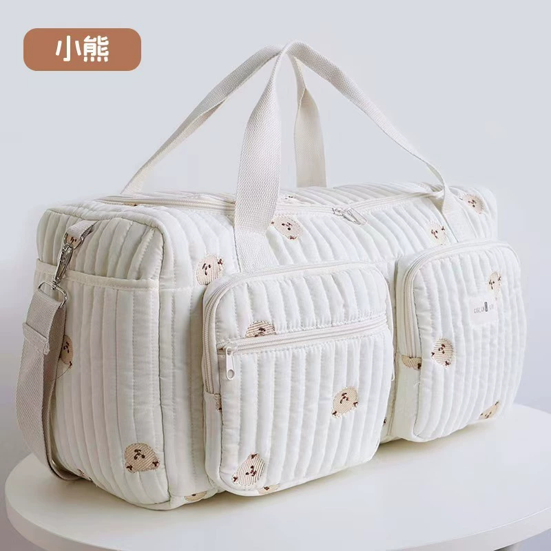 Capacious travel bag, handheld shoulder bag for mother and baby, children's cart, organizer bag, Korean style