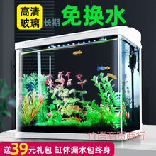 鱼缸小型客厅小新款玻璃缸生态造景全套斗鱼金鱼桌面家用