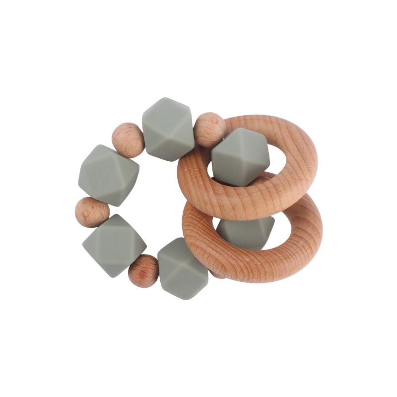 Nuevos suministros para bebés Beech teether pulsera bebé creativo silicona mordedura gel molar juguete AliExpress Nuevo