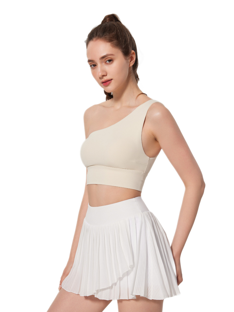 Antibacteriano desnudo sensación de belleza de espalda ropa interior deportiva correr Pilates cinturón de cojín de pecho bra de hombro inclinado chaleco de fitness ropa de secado rápido para mujeres