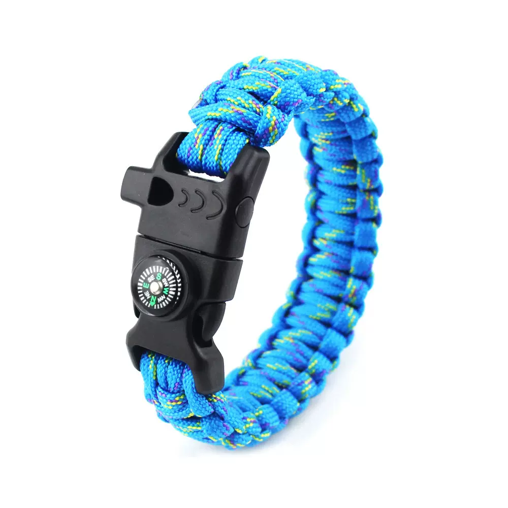 户外手工编织求生手环 七芯伞绳求生应急伞绳手链 登山指南针口哨