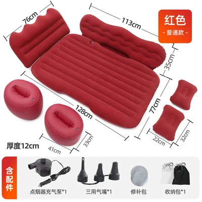 car rear row car inflatable — Vehicle-mounted inflatable bed - car-inflatable-bed-including-accessories-standard-large-style-mountain-style-red