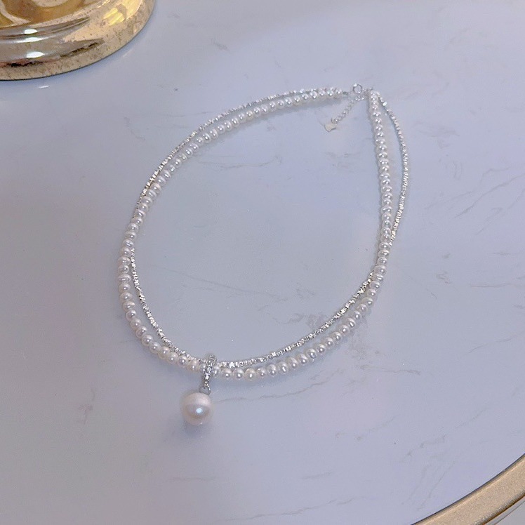 10-11正圆爱迪生珍珠+4-4.5淡水珍珠项链近圆微微瑕 高品质小众款