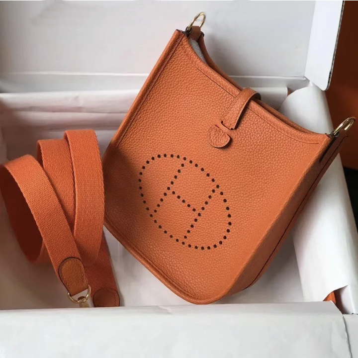 Nuevo 19 evlin casual todo-Partido primera capa de piel de vaca cubo lychee patrón portátil hombro mensajero bolsa de cuero Mujer