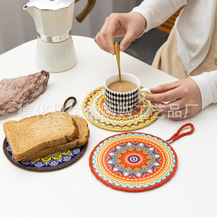Daily kitchen and drinking utensils new Chinese style table mat coaster sand pot mat bowl mat tableware plate mat can be ordered LOGO manufacturers wholesale