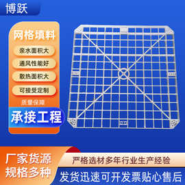 冷却塔网格填料污水处理PP小间距塑方格栅条网格板沉淀絮凝池填充