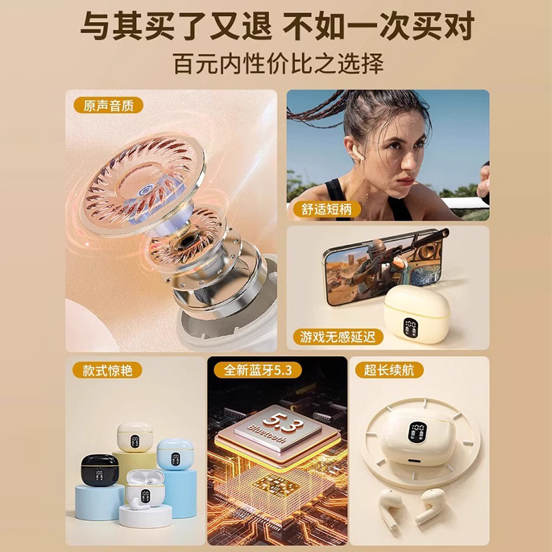 蓝牙耳机2025新款智能无线降噪高品质入耳式显示电量超长续航通用|undefined