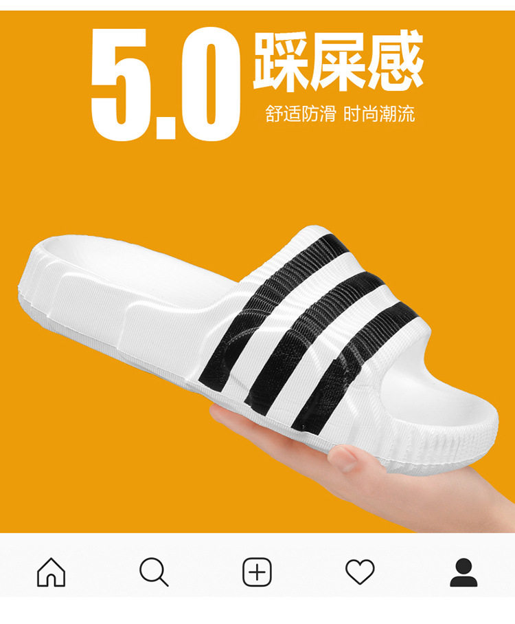 Dép xỏ ngón quai ngang cỡ lớn, dép đi biển chống trơn trượt, dép đi trong nhà và ngoài trời — Màu be, Màu trắng, Màu đen chi tiết 2