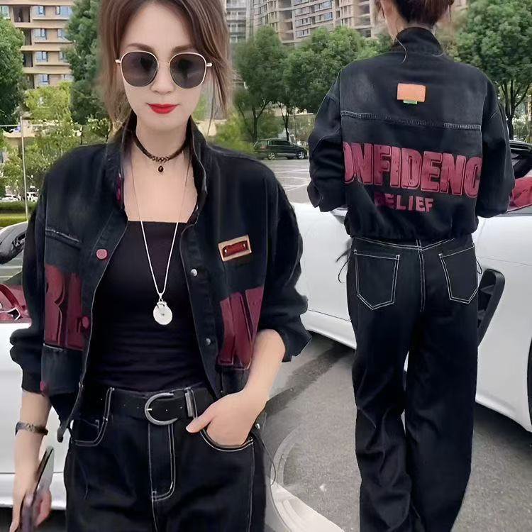 一件代发薄款立领外套女2025春秋季新款时尚休闲长袖夹克短款上衣|undefined