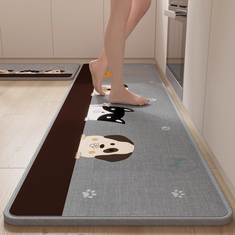 織り模様のキッチン専用フロアマット、拭ける、洗えるカーペット、玄関ドア、吸水性、滑り止め、厚みがあり、汚れにくいフロアマット|undefined