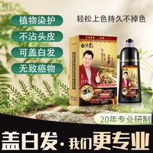 冬虫夏草一支黑染发剂 五贝子植物清水洗洗黑 不沾头皮染发膏批发