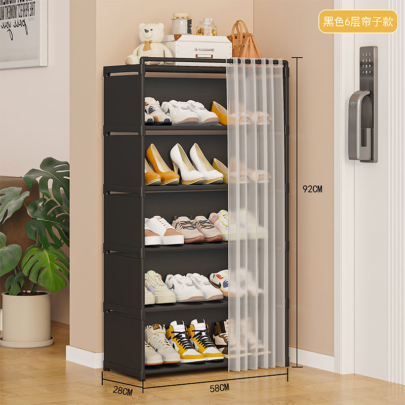 Estantes de zapatos simples de almacenamiento de puerta doméstica hermoso interior a prueba de polvo multicapa de gran capacidad gabinete de zapatos comercio exterior explosión al por mayor image 15
