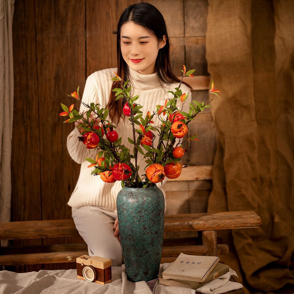 INS裂口開口仿真石榴仿真花廠家家居裝飾跨境婚慶批發假花MW25588