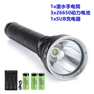 UV fənərlər Flashlight, Special Aluminum Alloy - white-light-flashlight-3-batteries-and-1-charge