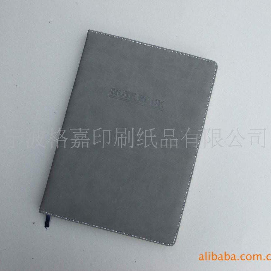 灰色商务记事本促销礼品皮面本办公室笔记本宁波包装盒厂家批发