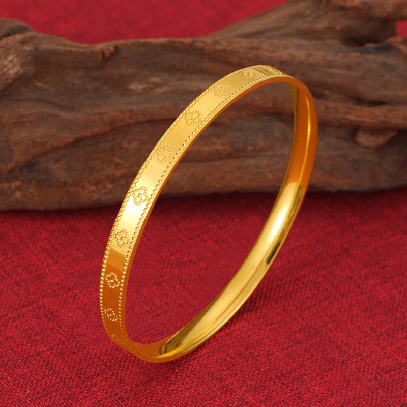 Trébol de cuatro hojas pulsera de oro pulsera de mujer simple de moda estilo de todo fósforo Pequeño anillo afortunado cerrado joyería de aleación de cobre