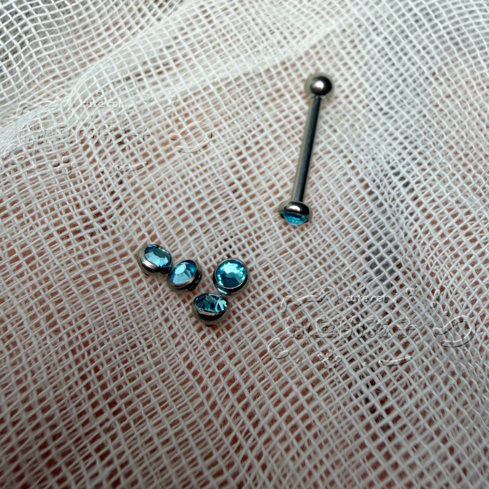 Labret piercing jewelry detail image