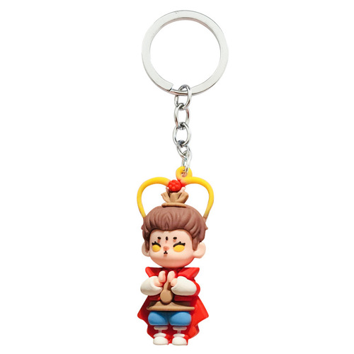 Cartoon Journey to the West Character Keychain Sun Wukong Pig Bajie Doll Car Keychain Bag Pendant Accessories