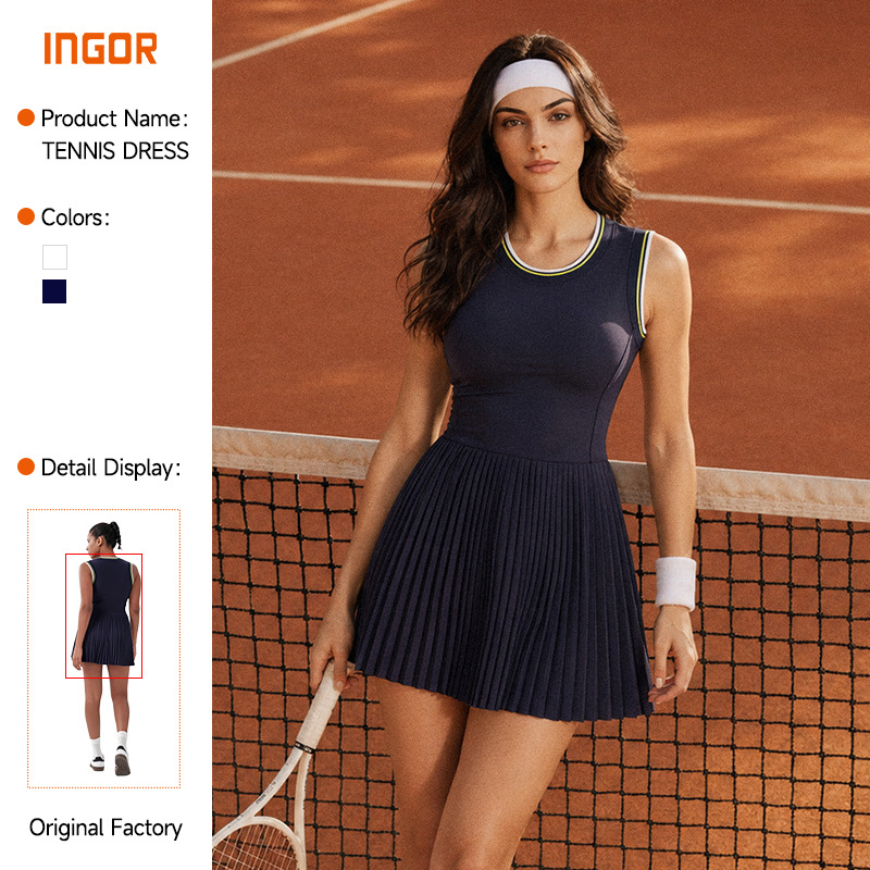 Outdoor Sports One-Piece Tennis Dress, Golf Anti-Exposure Yoga Breathable Base Dress, Women's Tennis Dress
