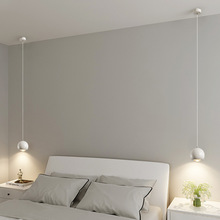 卧室床头灯现代极简创意个性小吊灯北欧简约阳台可升降轻奢吊线灯
