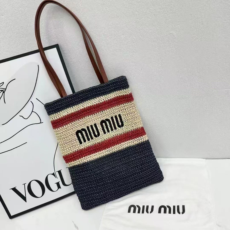 miu ビーチトートバッグ トートバッグ ラフィア ショッピングバッグ ストローバッグ 大容量 シンプル ショルダー レディースバッグ|undefined